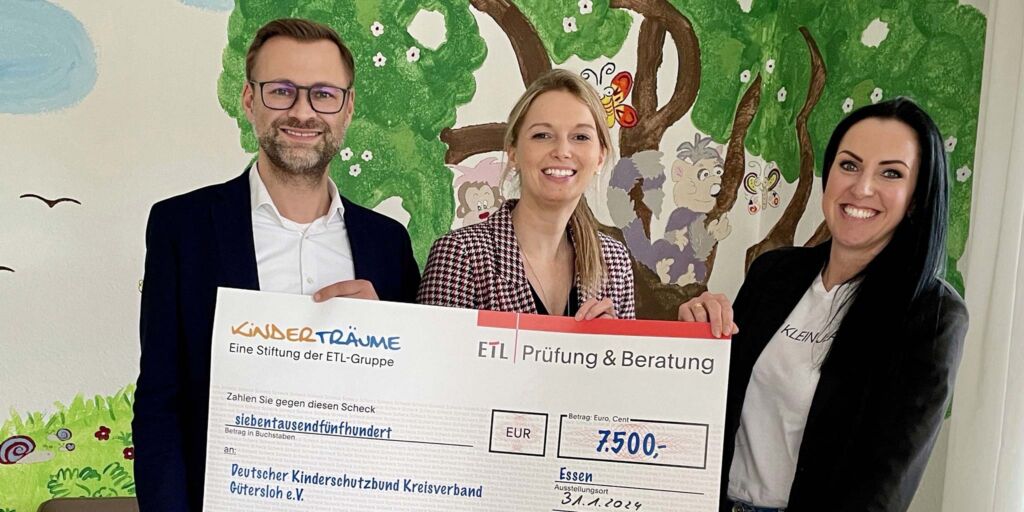ETL spendet 7.500 Euro an den Kinderschutzbund Gütersloh 