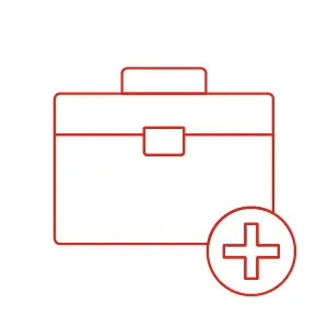 ETL Prüfung & Beratung - ETL Wirtschaftsprüfung Piktogramm Koffer und Gesundheit